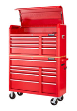 MAXIMUM Tool Storage Cabinet, Built-In Power Bar with USB, 9-Drawer, 47-in, Red