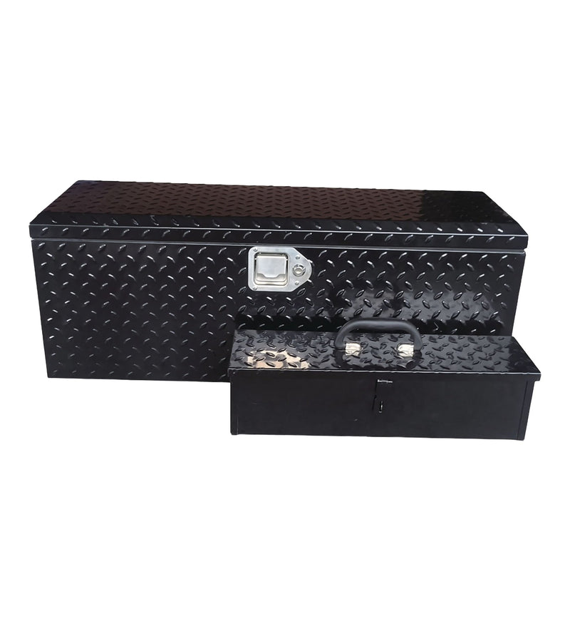 MAXIMUM Truck Chest Box with Portable Tool Box, Black, 35.5-in E8
