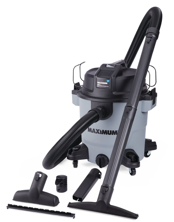 MAXIMUM VJH1211PF 6.0 Peak HP Portable Wet/Dry Shop Vacuum with Hose and Accessories, 45-L C7