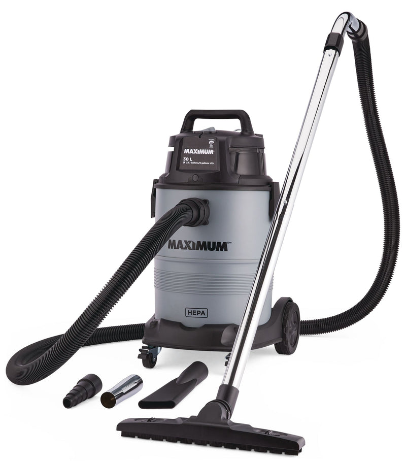 MAXIMUM VK811PH HEPA Certified Wet/Dry Shop Vacuum with Hose and Accessories, 30-L B3