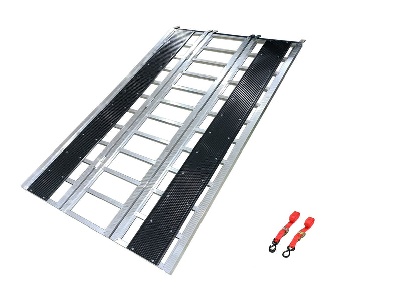 MaxWorks Aluminum Tri-Panel Folding Aluminum Loading Ramp, Non-Slip & Stable Base, 85 x 54-in, 1500-lb L8