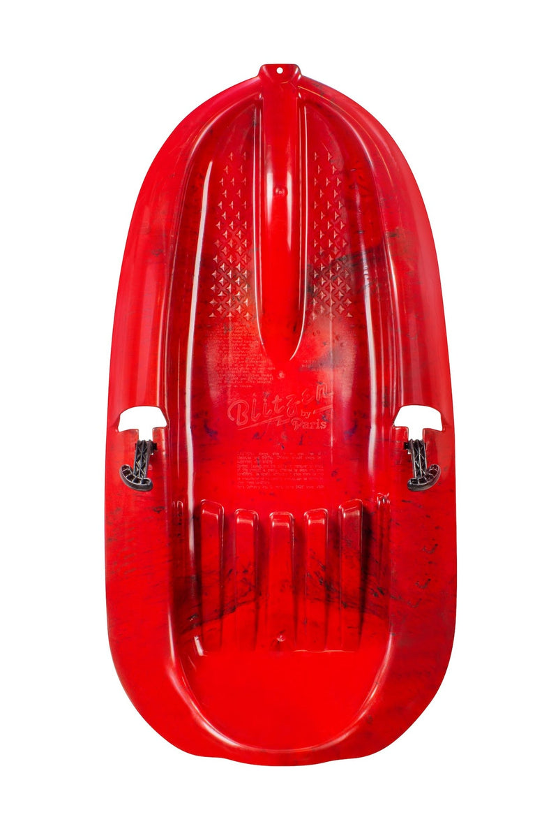 Mega Blitz Kids' 1-Person Plastic Winter Snow Sled/Toboggan with Brakes & Tow Rope F4