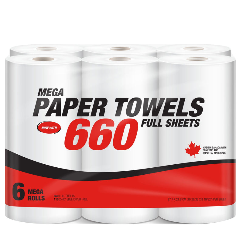 Mega-Format Roll Paper Towel, 2-ply, Full Sheets A1