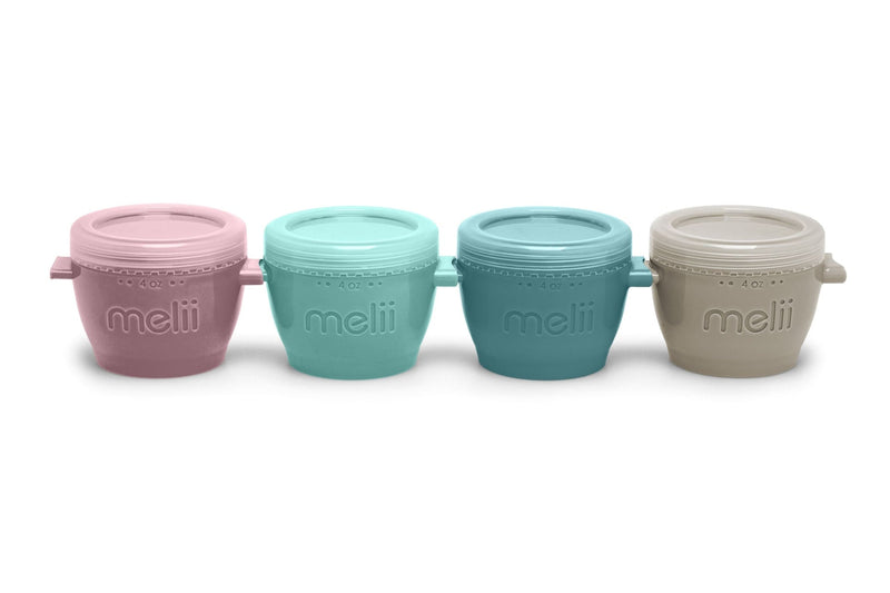 melii Snap & Go Food Storage Containers, 4-oz Pods, Multi-Colour, 4-pk V0