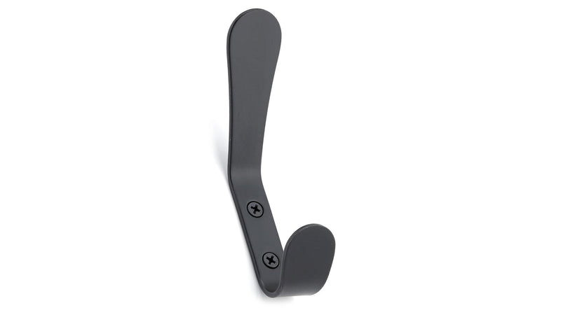 Metal Utility Double Hook, Matte Black B6