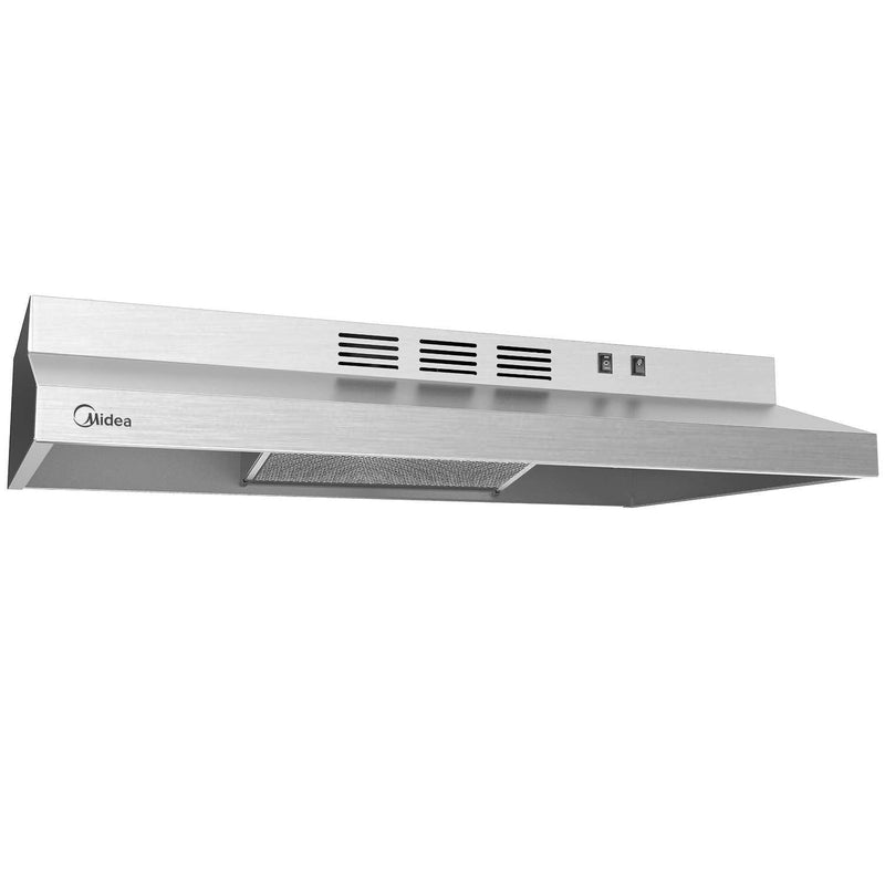 Midea Basic 200 CFM Under the Cabinet Kitchen Exhaust Fan Range Hood, Stainless Steel, 30-in N1