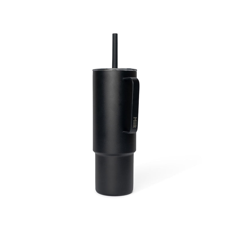 MiiR Stainless Steel Insulated All Day Straw Cup with Handle, Black, 32-oz Q5
