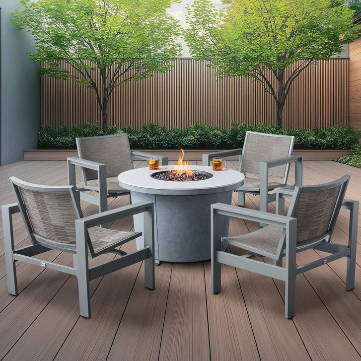 Milo 5-piece Patio Seating Set with Fire Table P5