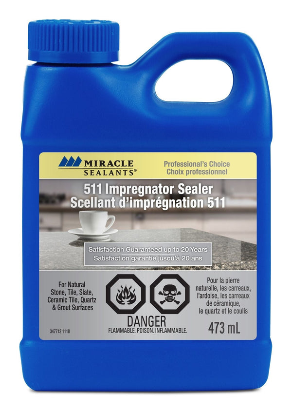 Miracle Sealants 511 Impregnator Sealer For Stone, Ceramic, Quartz, Granite, Clear, 473-mL X6