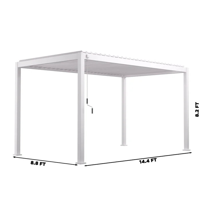 Mirador 8.8 ft. x 14.4 ft. Adjustable Louvered Aluminum Pergola L7