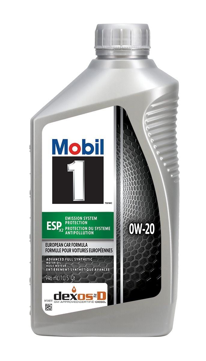 Mobil 1 ESP Emission System Protection X2 Advanced Fuel Economy 0W20 Synthetic Engine/Motor Oil, 946-mL J5