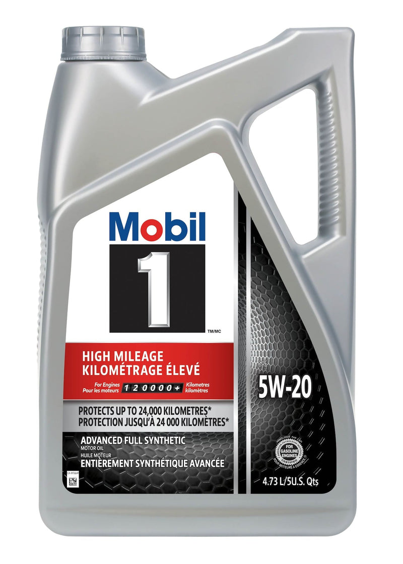 Mobil 1 High Mileage 5W20 Synthetic Engine/Motor Oil, 4.73-L B7