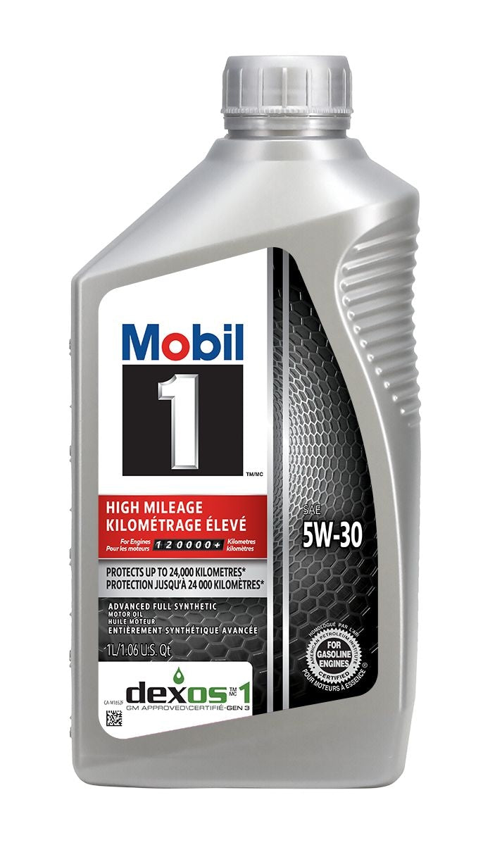 Mobil 1 High Mileage 5W30 Synthetic Engine/Motor Oil, 1-L D2