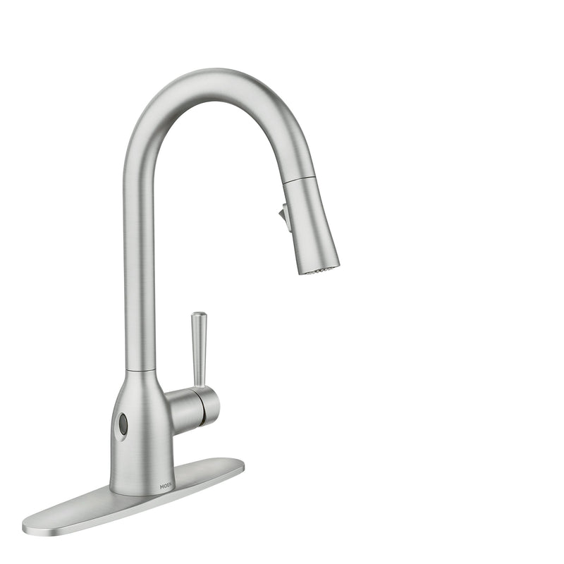 Moen Adler Single Handle Kitchen Faucet with Motionsense, Spot Resist Stainless Q3