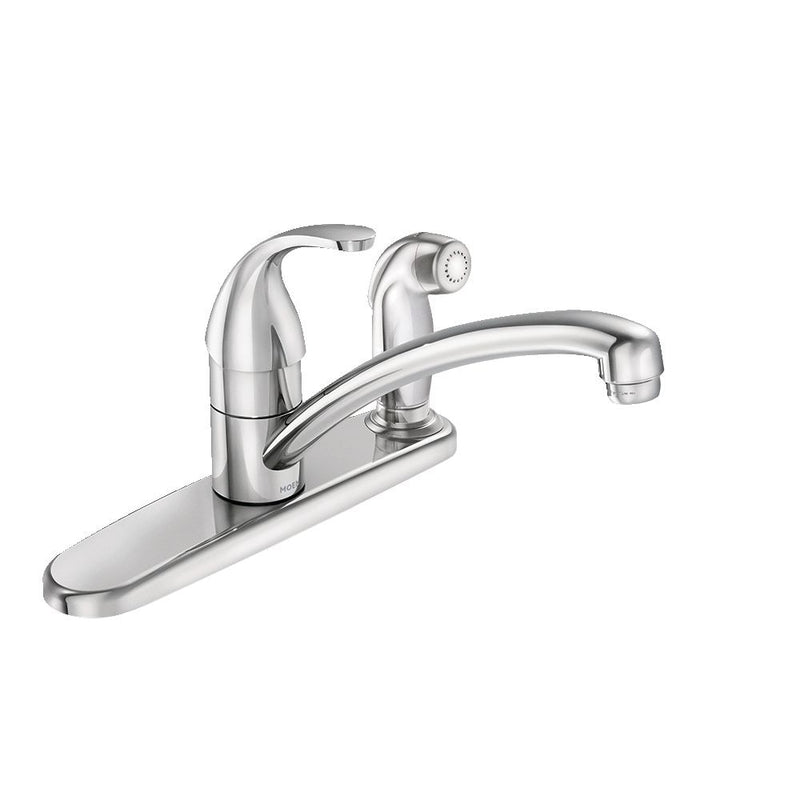 Moen Adler Single Handle Kitchen Faucet with Spray, Chrome R9
