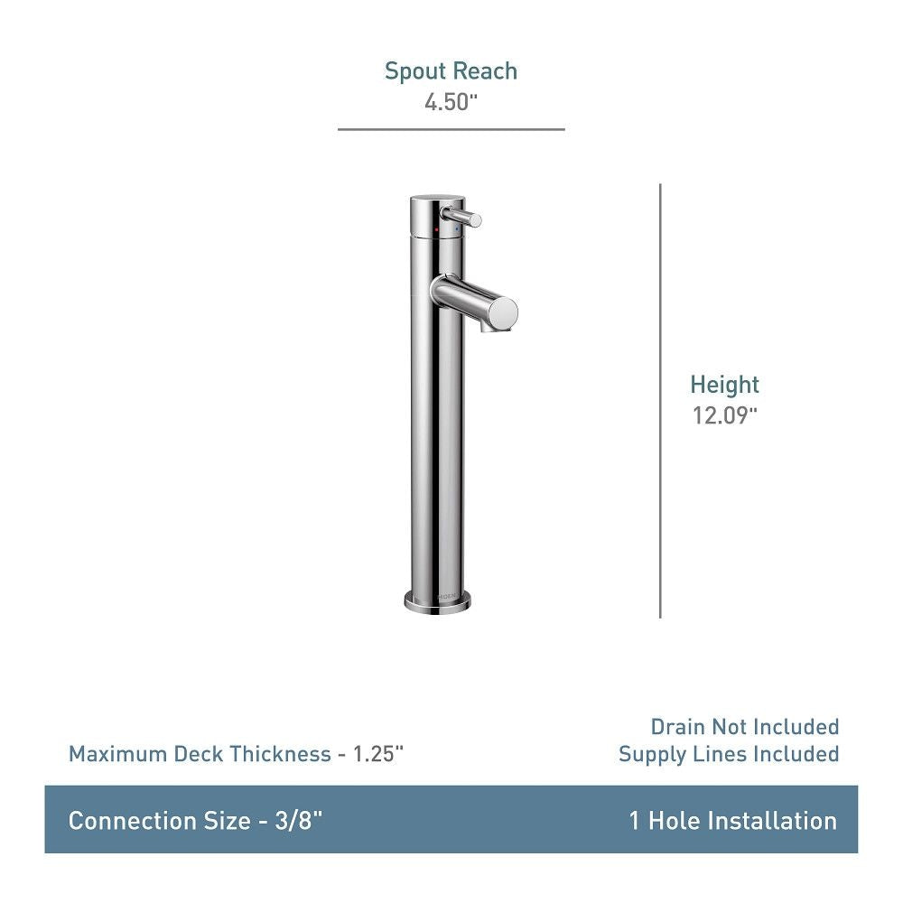 Moen Align Single Handle High Arc Vessel Single Hole Bathroom Sink Faucet, WaterSense Certified, Brushed Gold