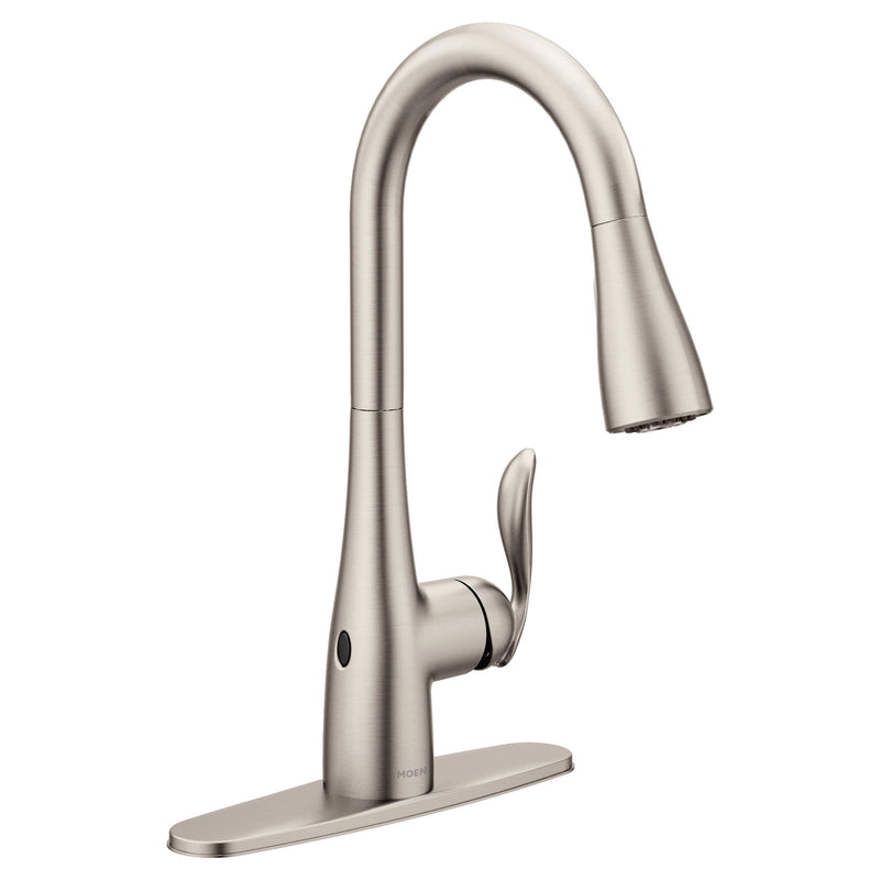Moen Arbor Single Handle Touchless Pull Down Spot-Resist Sprayer Kitchen Faucet with MotionSense & Power Clean, Stainless Steel X5