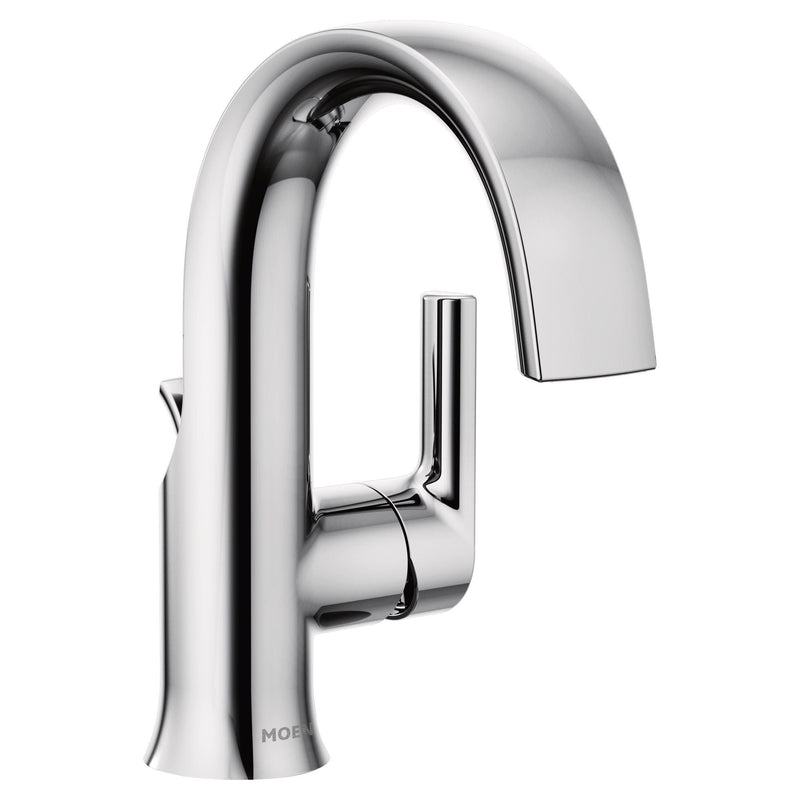 Moen Doux Single Handle High Arc Bathroom Sink Faucet, Chrome D2