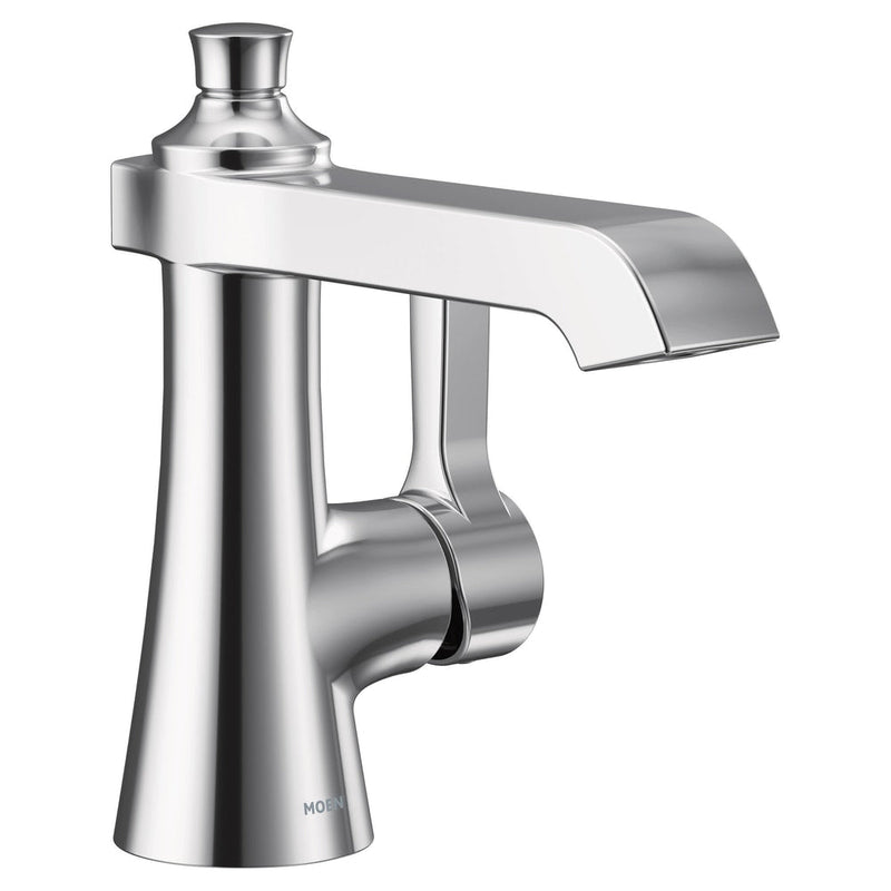 Moen Flara Single Handle Single Hole Bathroom Sink Faucet, Chrome R6
