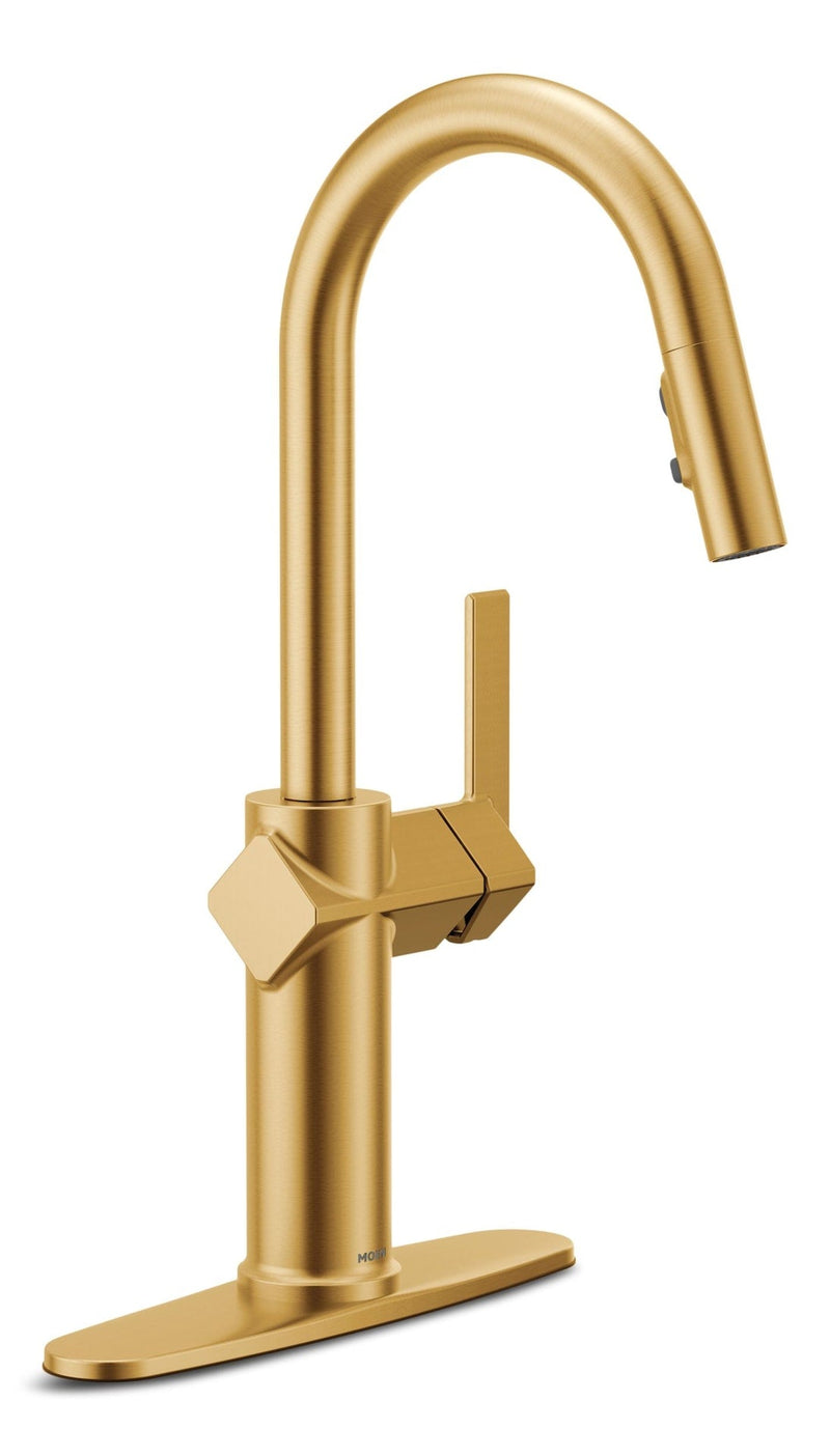 Moen Joric 1-Handle Pull-Down Kitchen Faucet, Brushed Gold H5