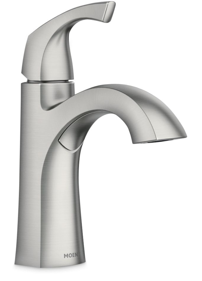 Moen Lindor Single Handle Bathroom Faucet, Spot Resist Brushed Nickel H7