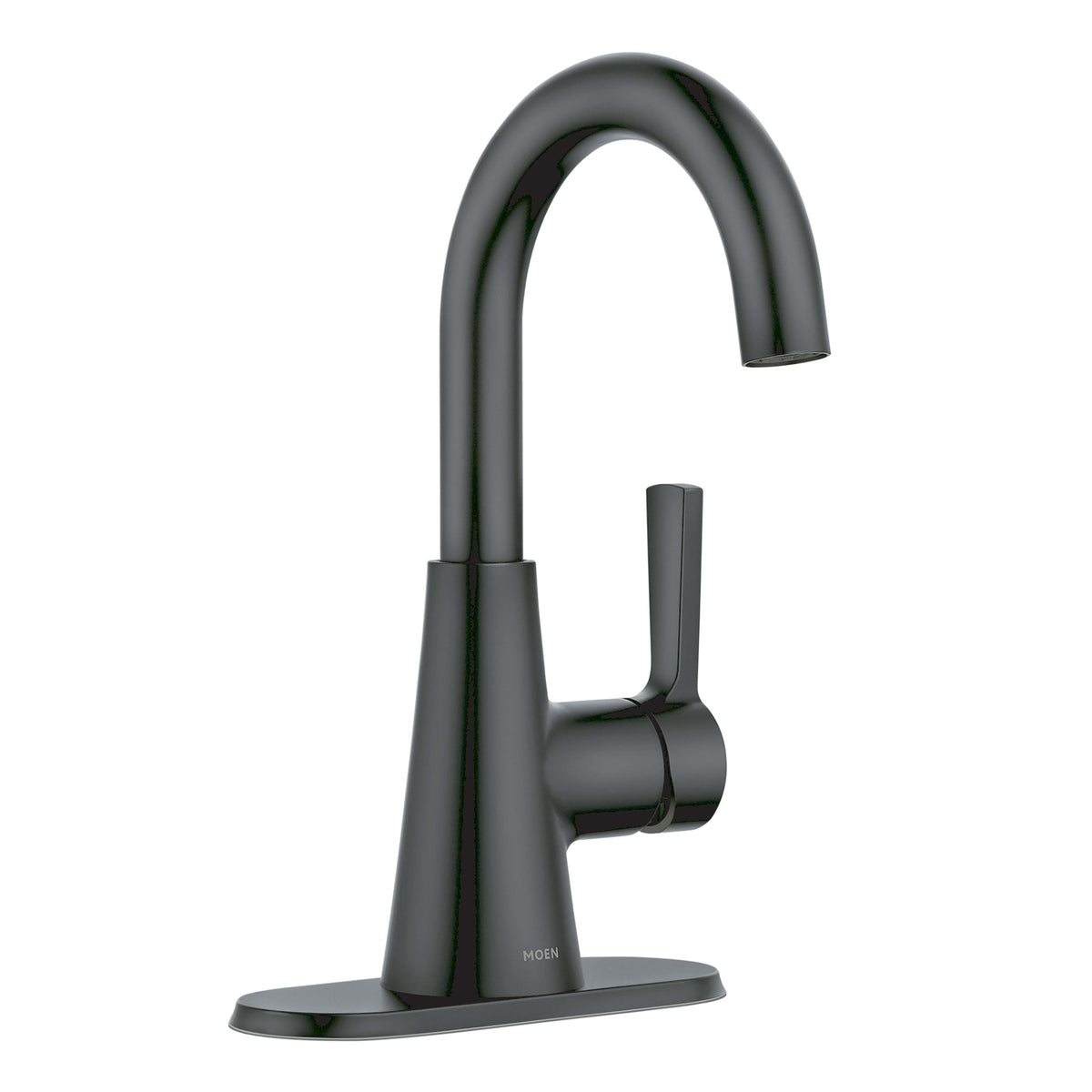 Moen Mikah Single Handle Bathroom Faucet, Matte Black