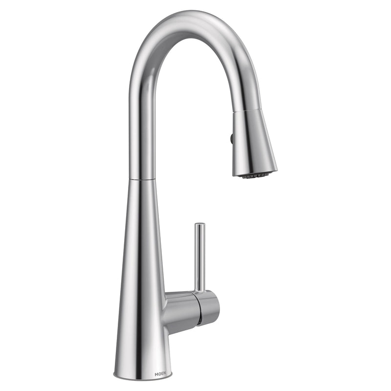 Moen Sleek Single Handle High Arc Pull Down Kitchen Faucet with Power Clean, Chrome P8