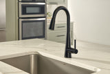 Moen Sleek Single Handle High Arc Pull Down Sprayer Kitchen Faucet with Power Boost, Matte Black