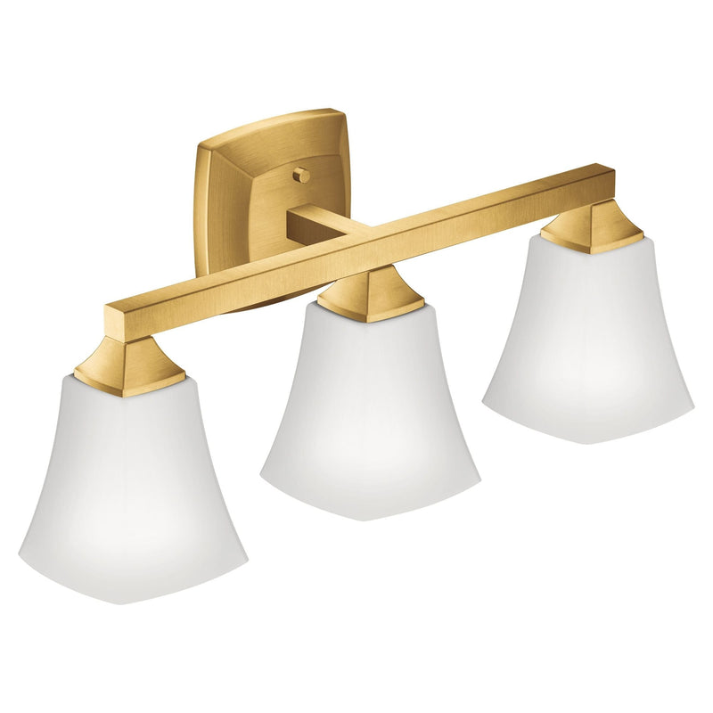 Moen Voss 3-Light Vanity Lighting Fixture, Brushed Gold A8