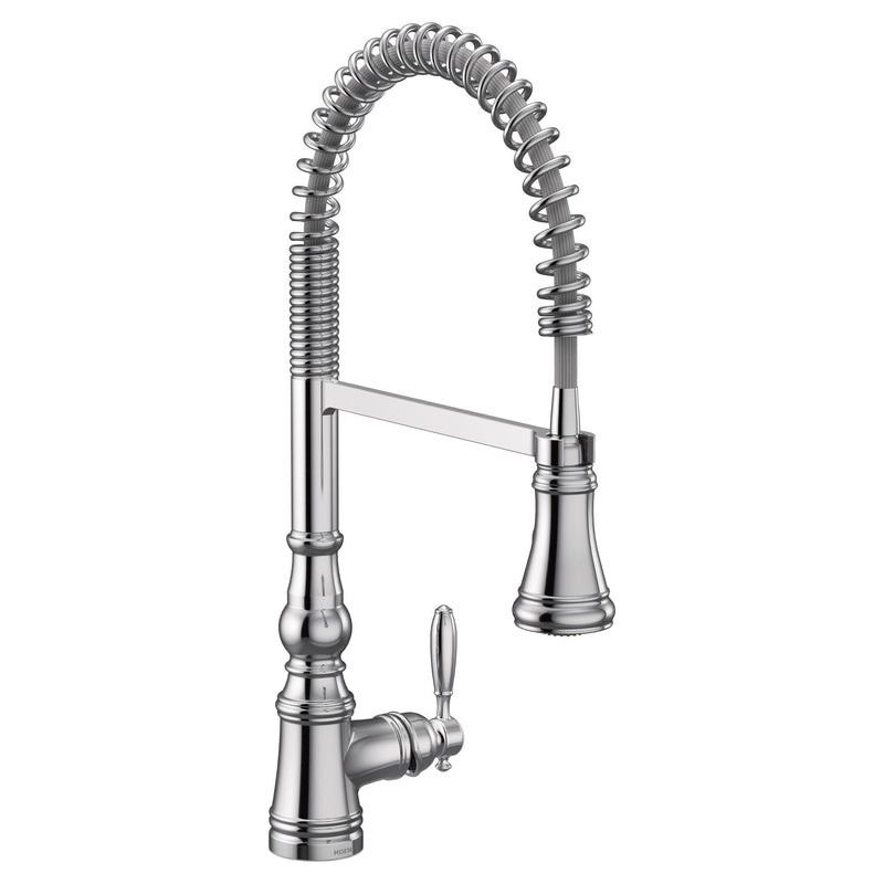 Moen Weymouth Single Handle Pull Down Sprayer Kitchen Faucet with Power Clean, Chrome B4