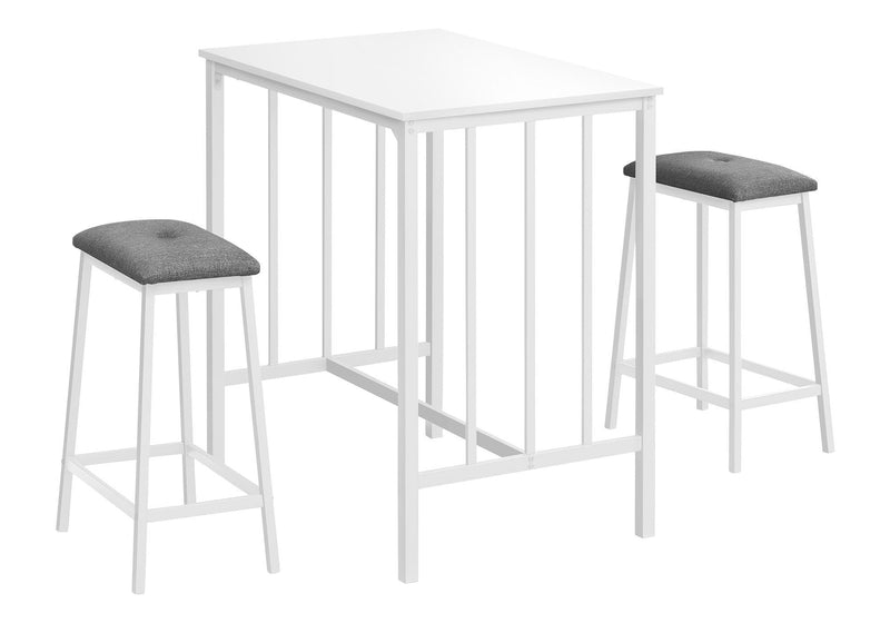 Monarch Specialties Contemporary Bistro Set, White, 3-pc Z5