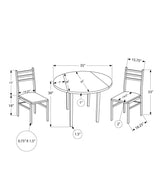 Monarch Specialties Dining Set, Taupe, 3-pc