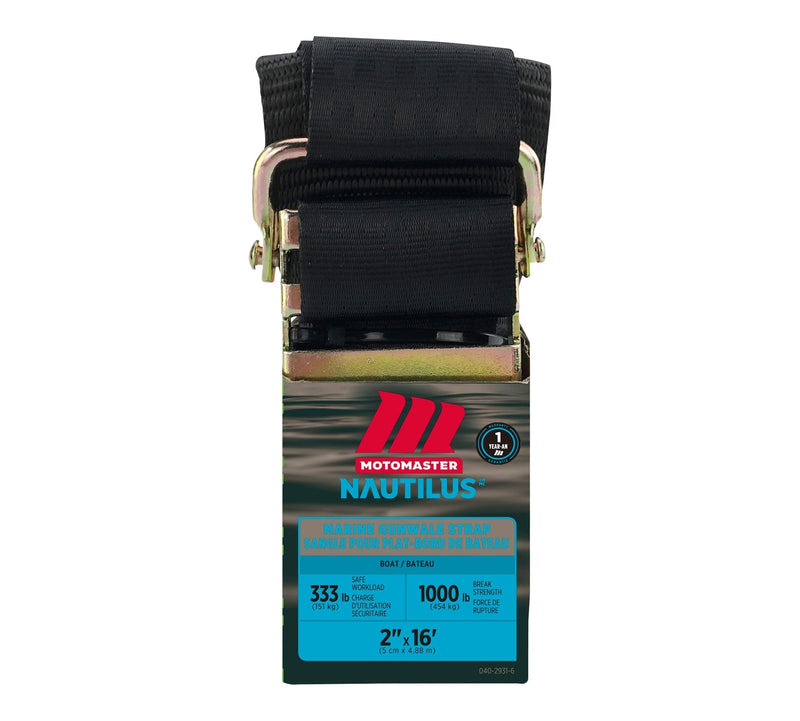 MotoMaster 1,000-lb Marine Gunwale Strap, Fully Adjustable, 2-in x 16-ft M3