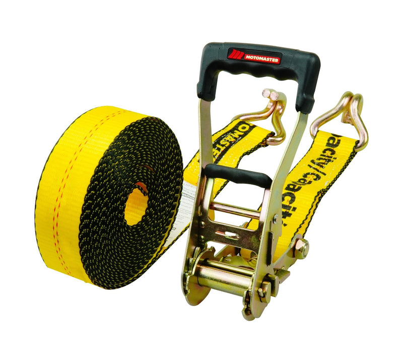MotoMaster 10,000-lb Ratchet Tie Down Strap, Abrasion Resistant, 2-in x 27-ft C3