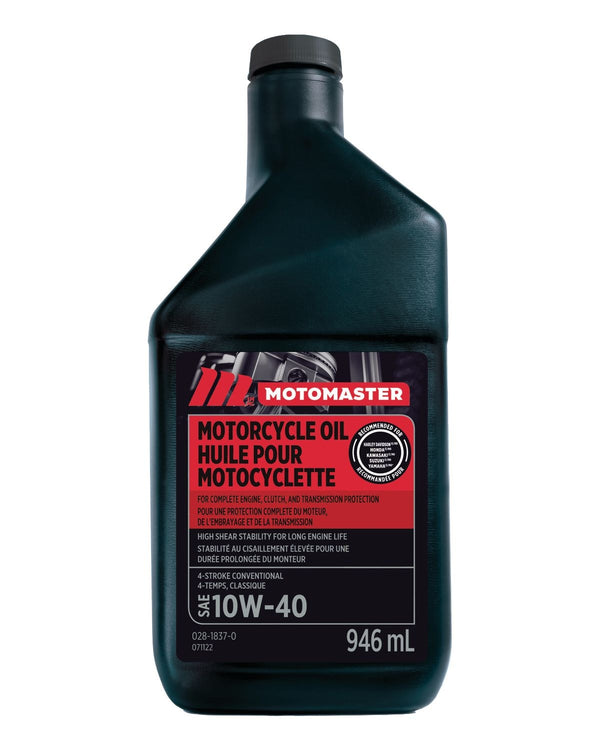 MotoMaster 10W40 4-Stroke Motorcycle Oil, 946-mL T0