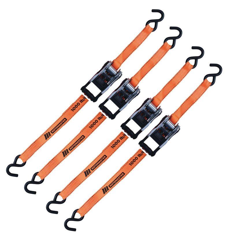 MotoMaster 3,000-lb Heavy Duty Ratchet Tie Down Straps, Extra Long, 1.25-in x 20-ft, 4-pk A2