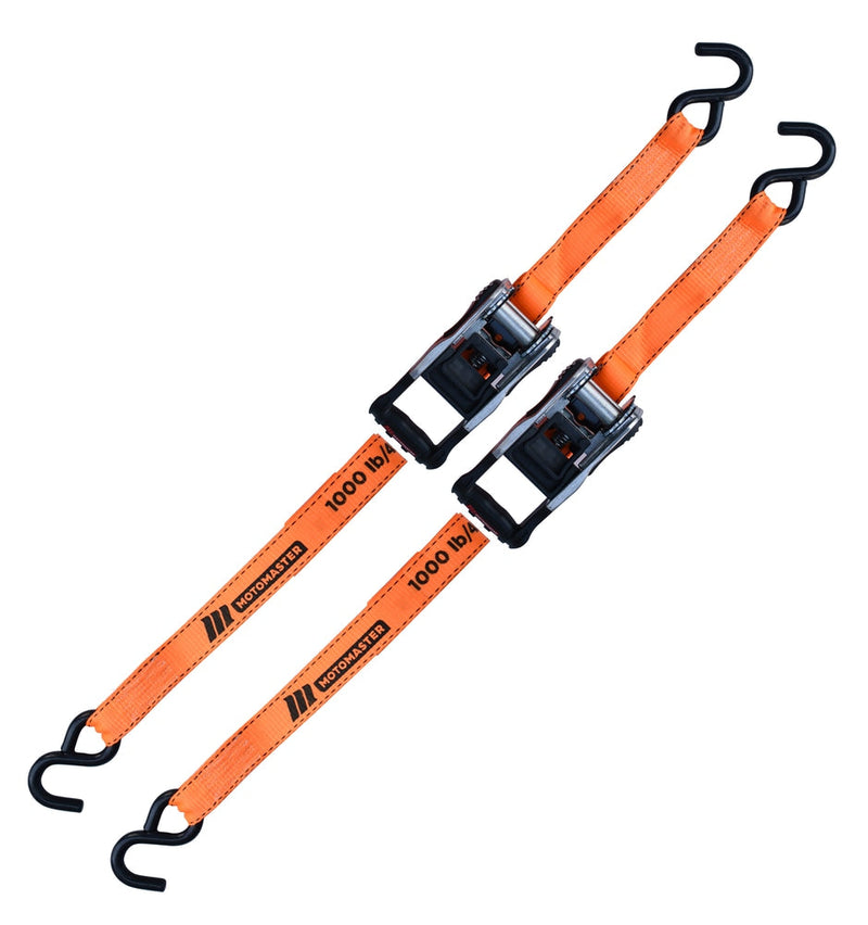 MotoMaster 3,000-lb Heavy-Duty Ratchet Tie Down Straps, with Power Grip Padded Handles, 1.25-in x 10-ft, 2-pk X7
