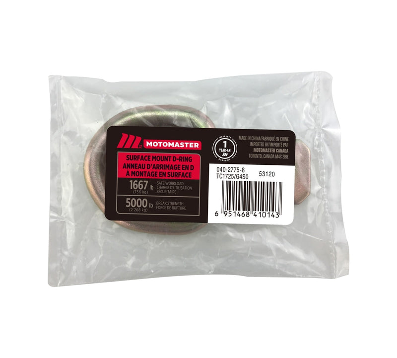 MotoMaster 5,000-lb Medium Duty D-Ring, Surface Mountable G0
