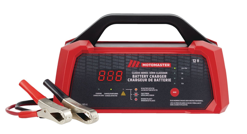 MotoMaster Classic Series Smart Battery Charger/Maintainer, Fully Automatic, 15/8/2-Amp, 12V W1