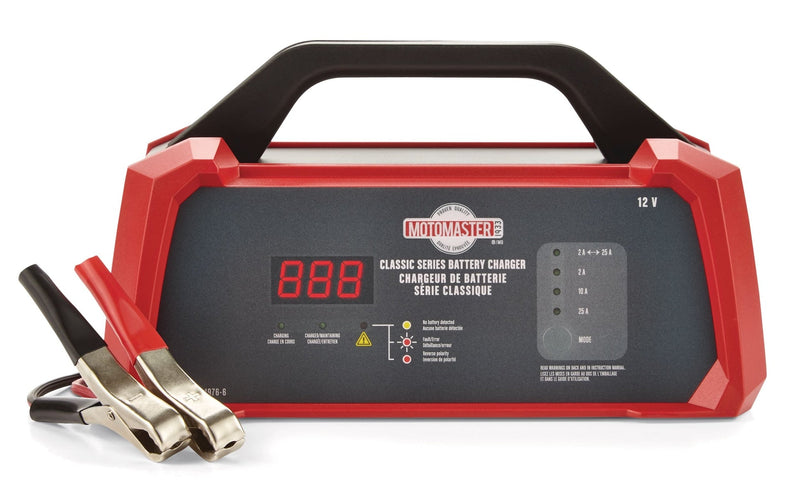 MotoMaster Classic Series Smart Battery Charger/Maintainer, Fully Automatic, 25/10/2-Amp, 12V C3