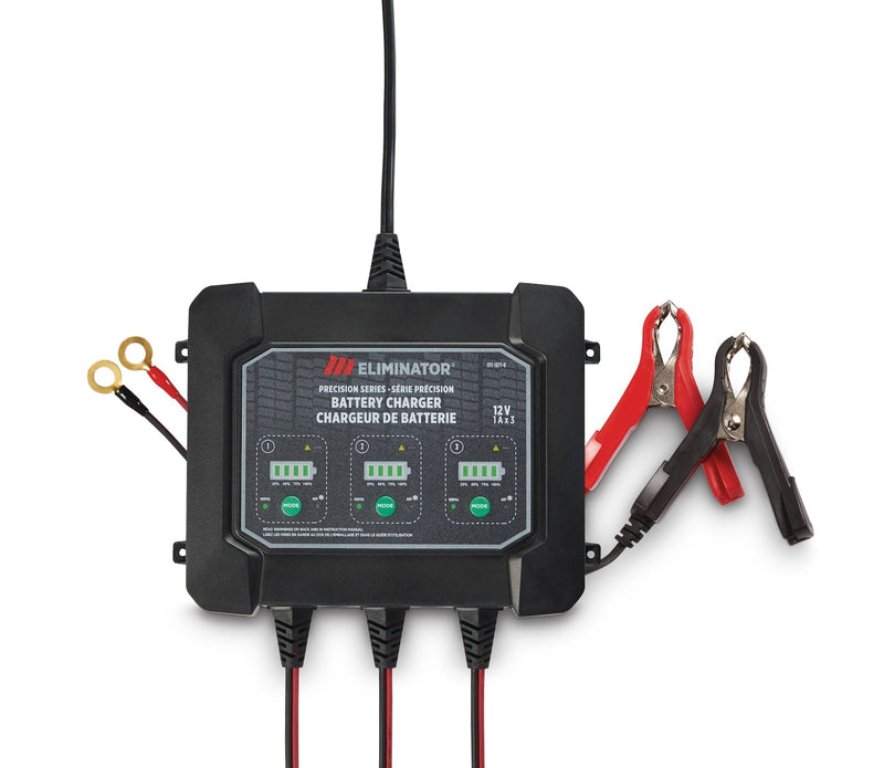 MotoMaster Eliminator Precision Series 3-Bank Smart Battery Charger/Maintainer, 3X1-Amp, 12V F8