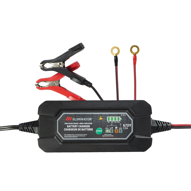 MotoMaster Eliminator Precision Series Smart Battery Charger/Maintainer, Fully Automatic, 1.5-Amp, 6V/12V C8