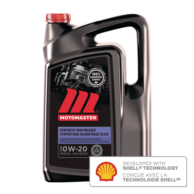 MotoMaster High Mileage 0W20 Synthetic Engine/Motor Oil, 5-L C7