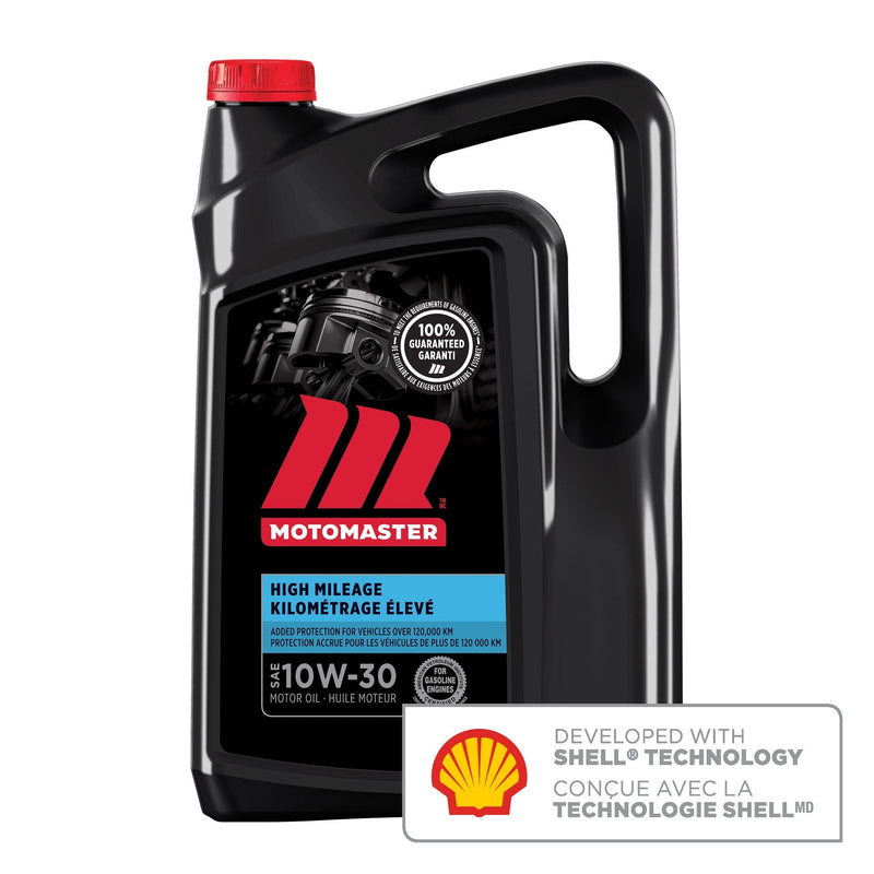 MotoMaster High Mileage 10W30 Conventional Engine/Motor Oil, 5-L E3