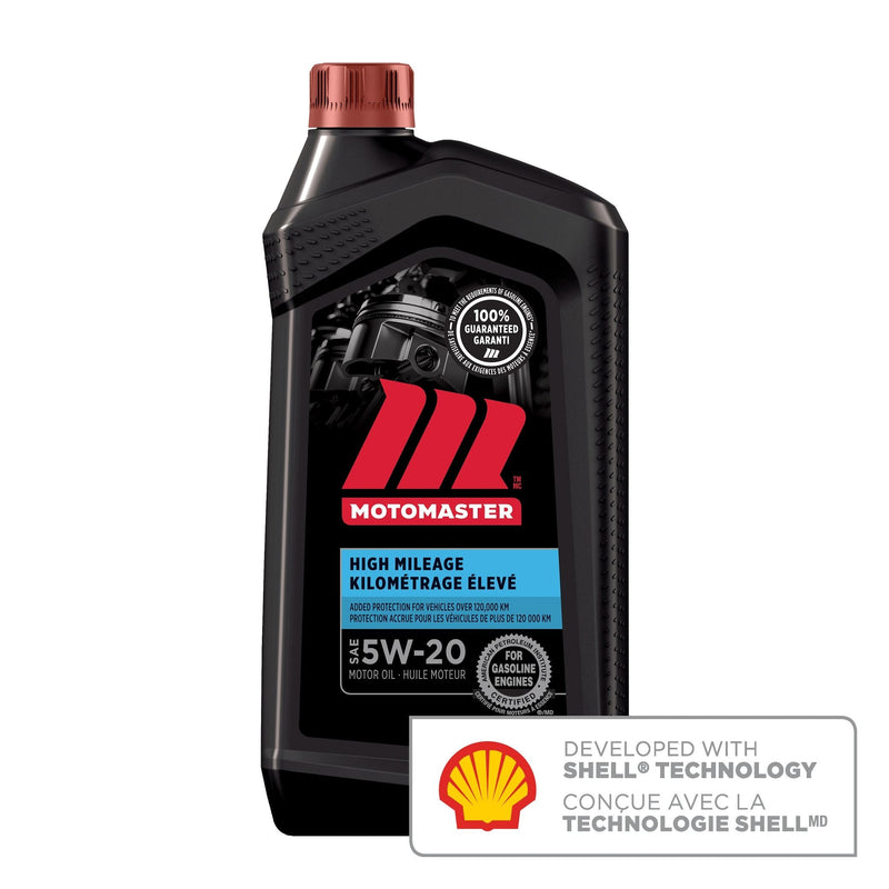 MotoMaster High Mileage 5W20 Conventional Engine/Motor Oil, 946-mL H1