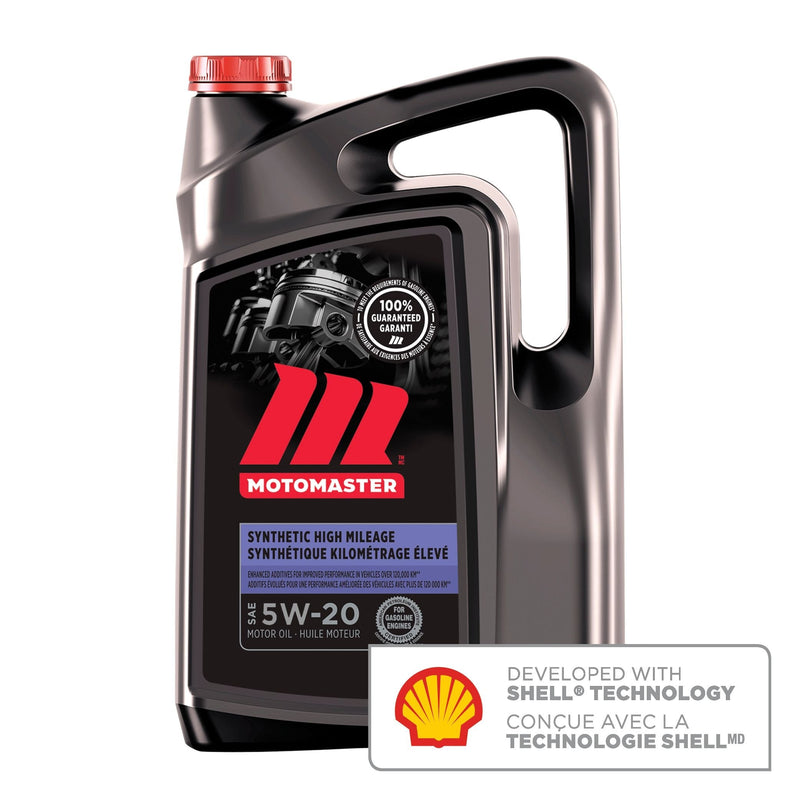 MotoMaster High Mileage 5W20 Synthetic Engine/Motor Oil, 5-L J8