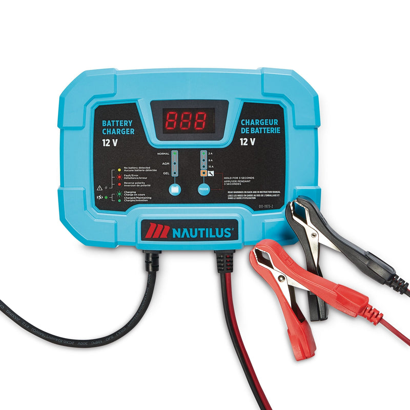 MotoMaster Nautilus Smart Battery Charger/Maintainer, 15/8/2-Amp, 12V O2