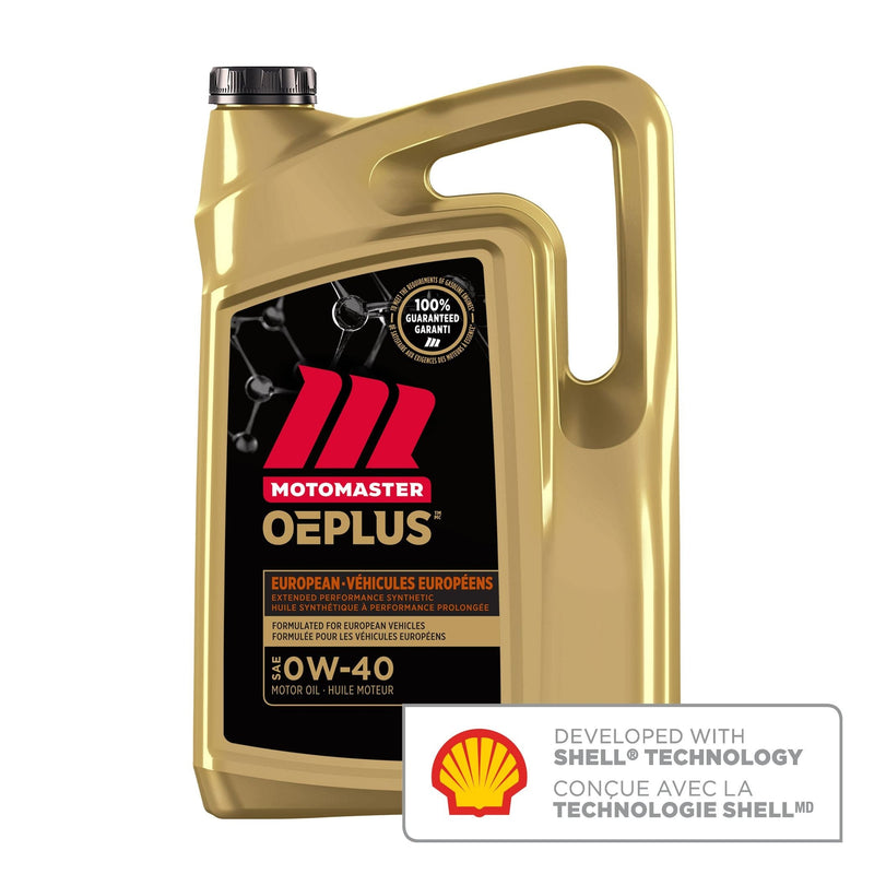 MotoMaster OEPLUS European Premium 0W40 Synthetic Engine/Motor Oil, 5-L T6