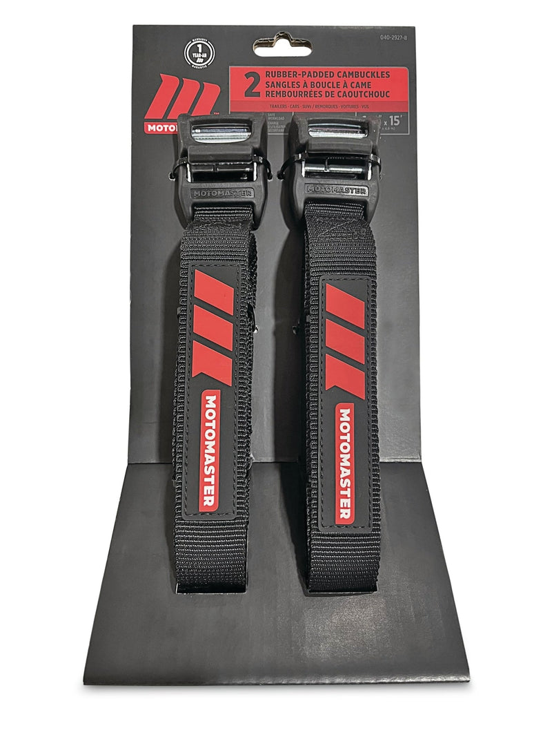 MotoMaster Rubber Padded Cam Buckle Tie Down Straps, 2-pk Y8