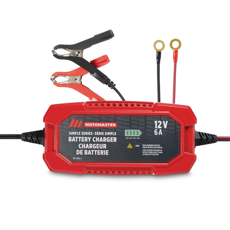 MotoMaster Simple Series Smart Battery Charger/Maintainer, Fully Automatic, 6-Amp, 12V K8